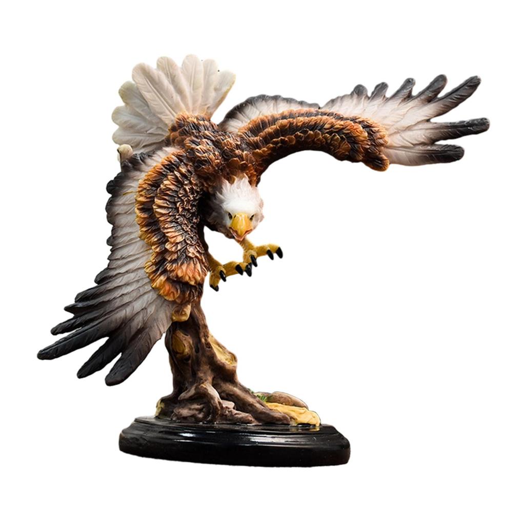 Eagle Statue Creative Collectible Art Indoor Gift Feng Shui Figurine for Office Cabinet Bookshelf Table Centerpieces Hallway