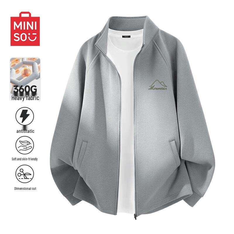 

MINISO Men s Quick-Dry Knitted Half-Zip Cardigan Jacket L