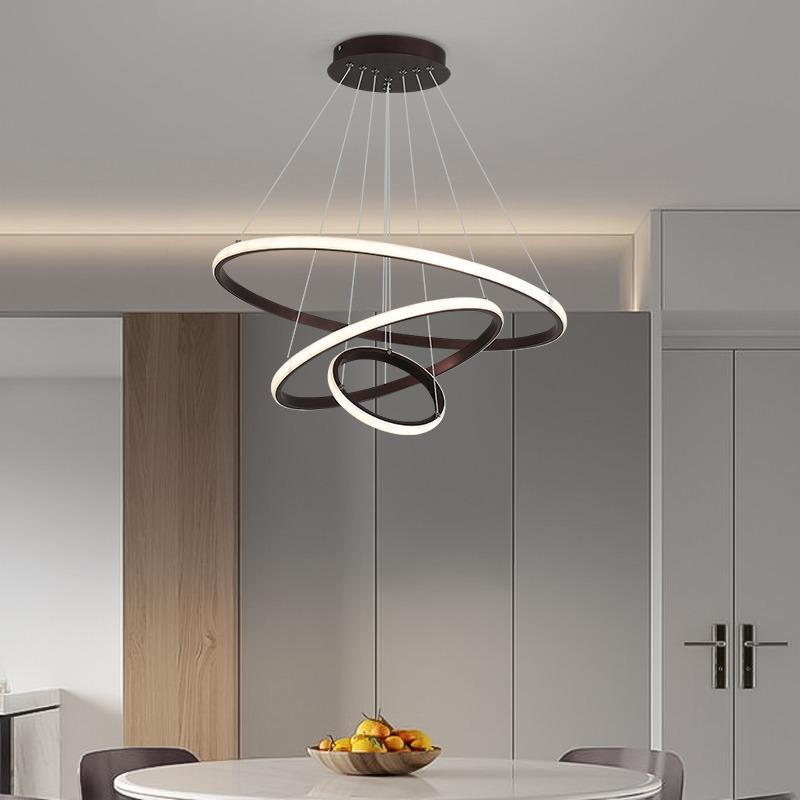 Nordic Modern Three Ring Chandelier for Dining or Bedroom
