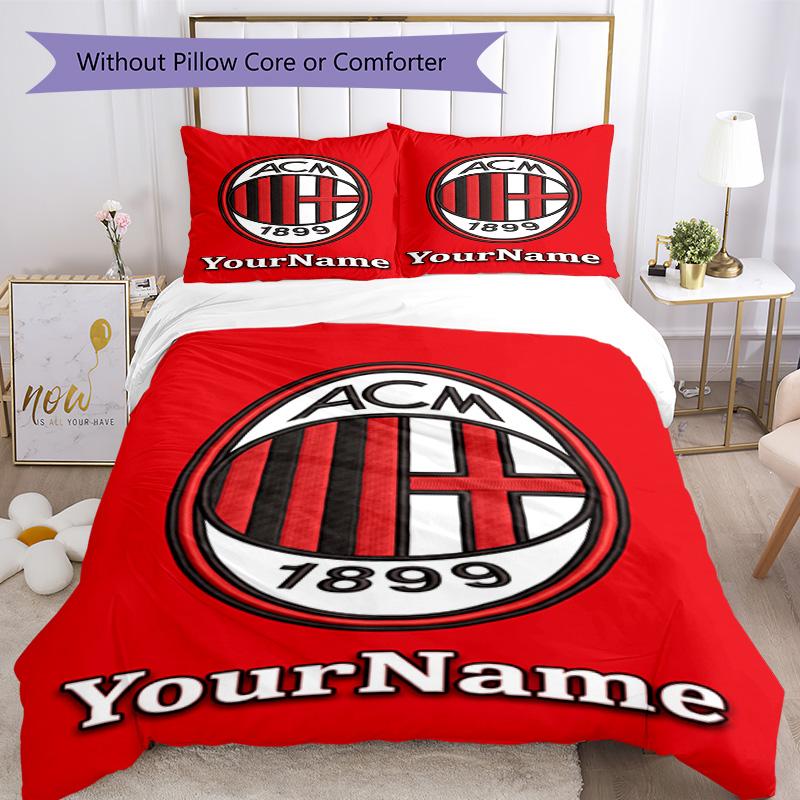 Ac Milan Customize your name Bedding Set Breathable Duvet Cover with Pillowcases Home Decoration Birthday Gift