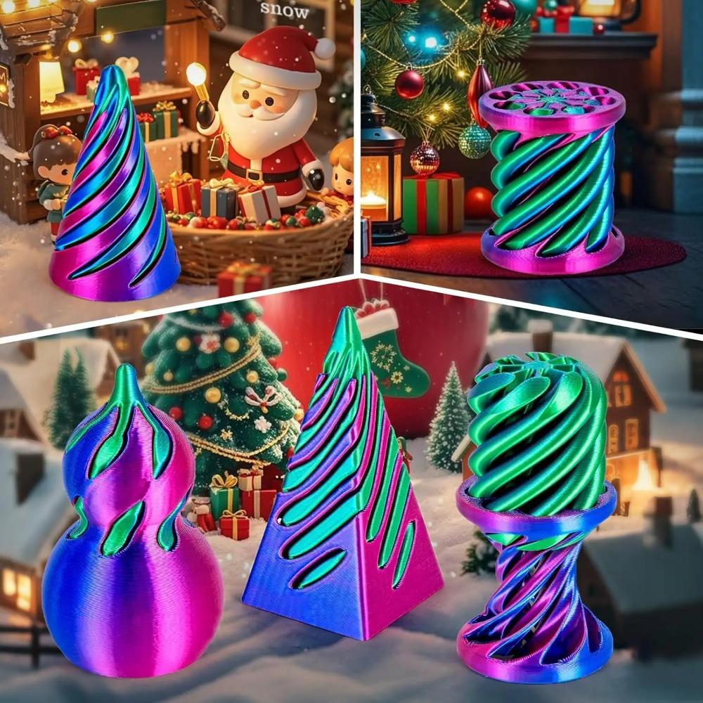 6 ks Spirálových Kuželových Fidget Hraček 3D Tištěné Pyramidové Sloupky s Nemožným Průchodem Tykev Šroubovité Hračky pro Úzkost Relaxační
