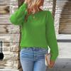 Women's Fashionable Casual Openwork Long-Sleeved Off-the-Shoulder Pullover Knit Top