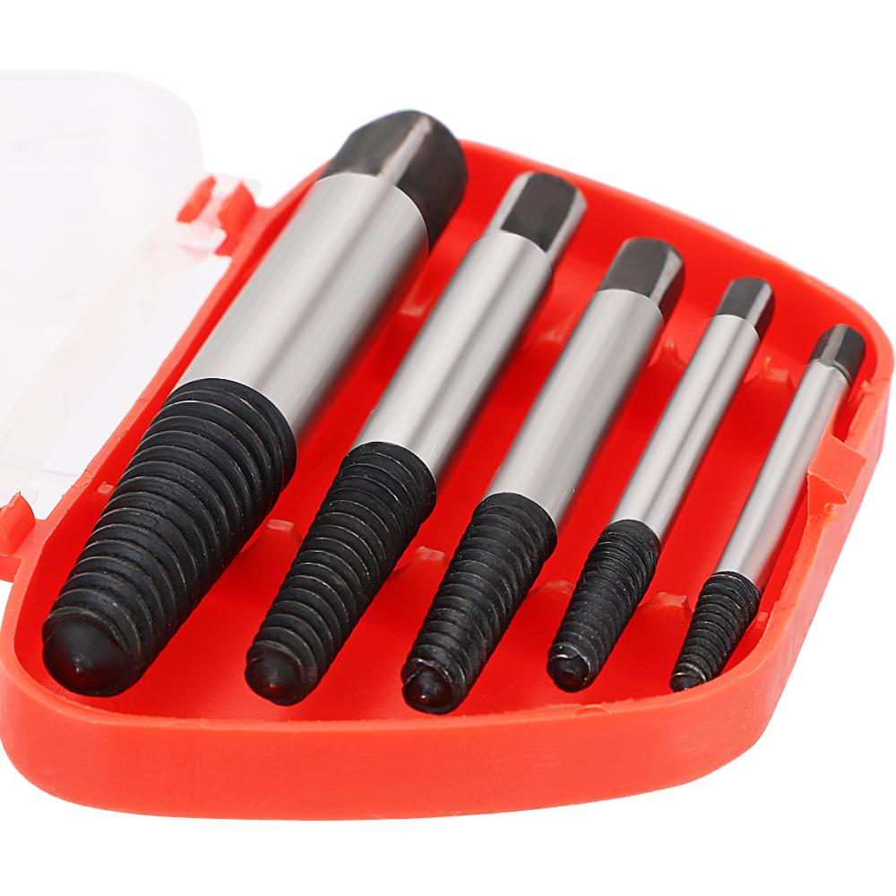 5 Pcs/set Practical Tools DIYWORK Drill Bit Set Screw Extractor Set Damaged Screw Extractor Broken Bolt Remover Convenience