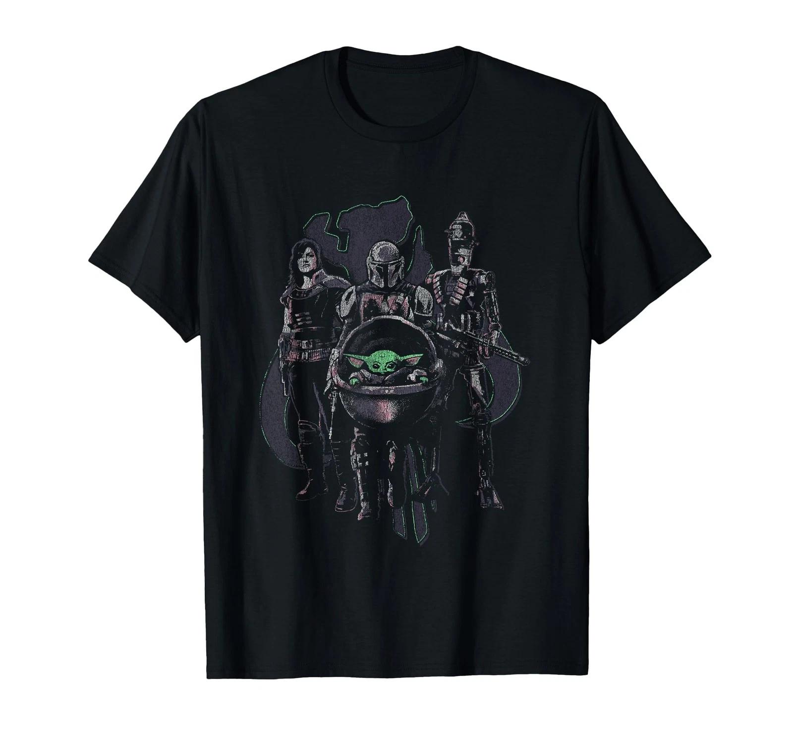 Star Wars The Mandalorian And The Child Distressed Group T-Shirt_ S