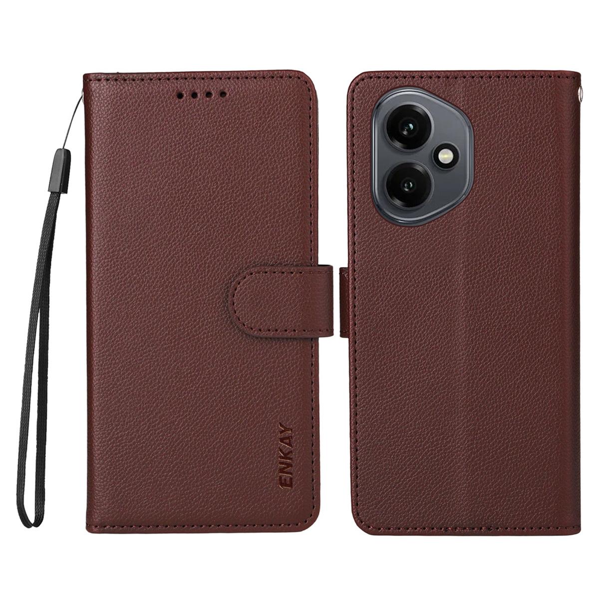 

ENKAY HAT PRINCE Для Honor 400 5G (Глобальний) Гаманець-чохол зі шнурком, блокуванням RFID, шкіряною підставкою, чохол для телефону E