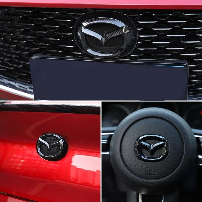 Car Sticker ABS Front Grille Rear Tailgate Covering Emblem for Mazda 3 Axela 2020 Steering Wheel Badge Decoration Modfication