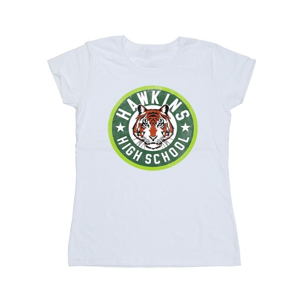 Netflix Womens/Ladies Stranger Things Hawkins Tiger Circle Cotton T-Shirt