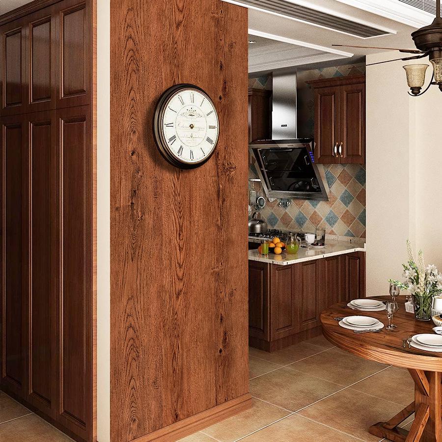 Matte Wood Grain Waterproof Self-Adhesive Wallpaper for Cabinet Door and Wall Renovation