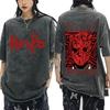 Vintage prané japonské anime Dorohedoro grafické tričko Unisex ležérní oversized Streetwear krátký rukáv měkká bavlna prodyšné tričko Topy