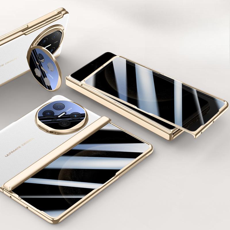 Huawei Matex6 Phone Case Film Integrated Electroplated Folding Spring Hinge Anti-drop Bracket X6 Men's Plain Leather Case