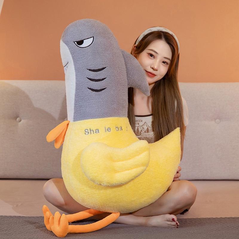New Soft Plush Shark Chicken Stuffed Toy Doll Funny Sharky Chick Toy