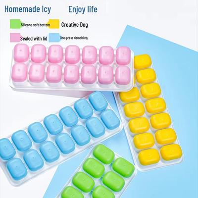 14-Compartment Silicone Ice Cube Tray with Lid - Easy-Release Square Mold for Homemade Ice