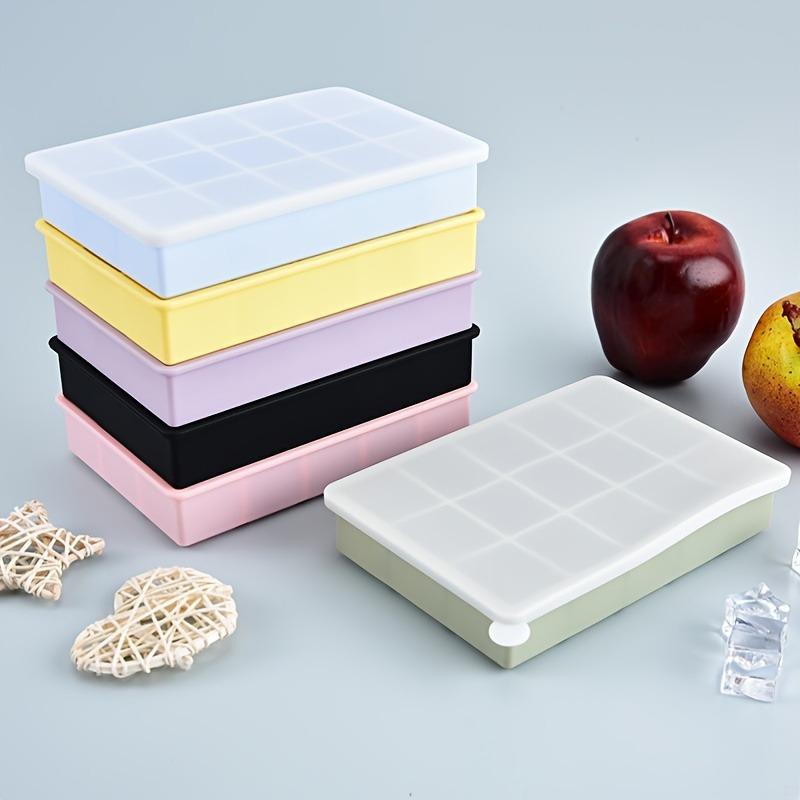 1PC Food Grade Silicone Ice Box Square Mold 15 Grid with Lid Easy Demoulding Ice Box