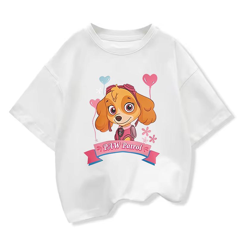 Summer Cartoon Skye Print T-Shirt for Kids toddled Girls Casual Round Neck Short Sleeve Design Perfect for Toddlers Everyday Wear Holidays