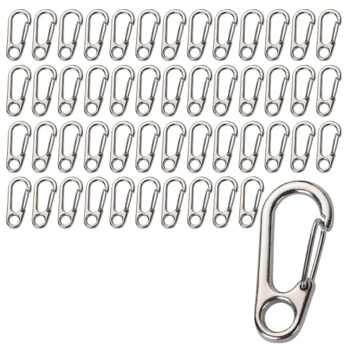 Set of 50 Mini Carabiners with Hook Snaps, Multifunctional, Durable, Stylish, and Spring Hooks for Outdoor Use