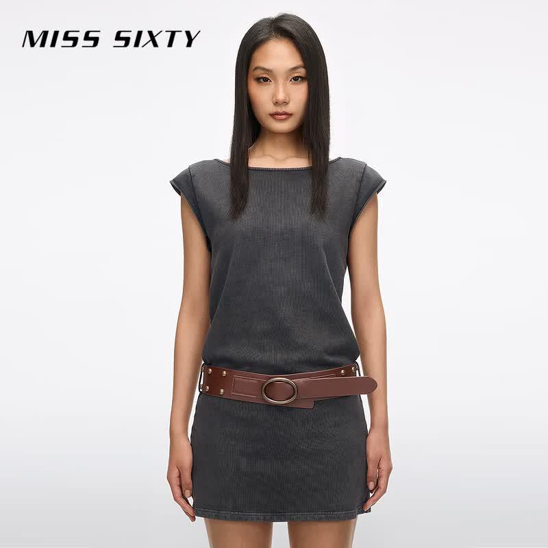 

MISS SIXTY Women s Sleeveless Belted Mini Dress M