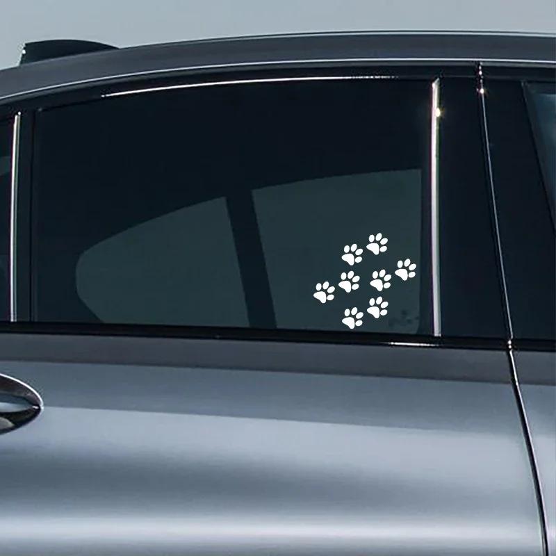 11.4*11CM Car Stickers Cat Paw Print Sticker On Car 3D Carbon Fiber Motorcycles Decoration Stickers and Decals