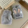 Thickened Half Finger Gloves Cartoon Flip Cover Plush Gloves Gift Rabbit Ears Mittens  School