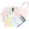 Handkerchief Assortment with Bonus Tote Made In Cotton Gauze Rabbit Pink Girls Set [cluster] Kids' (22 Count) Bag, Japan, 100% Handkerchiefs/Balloon