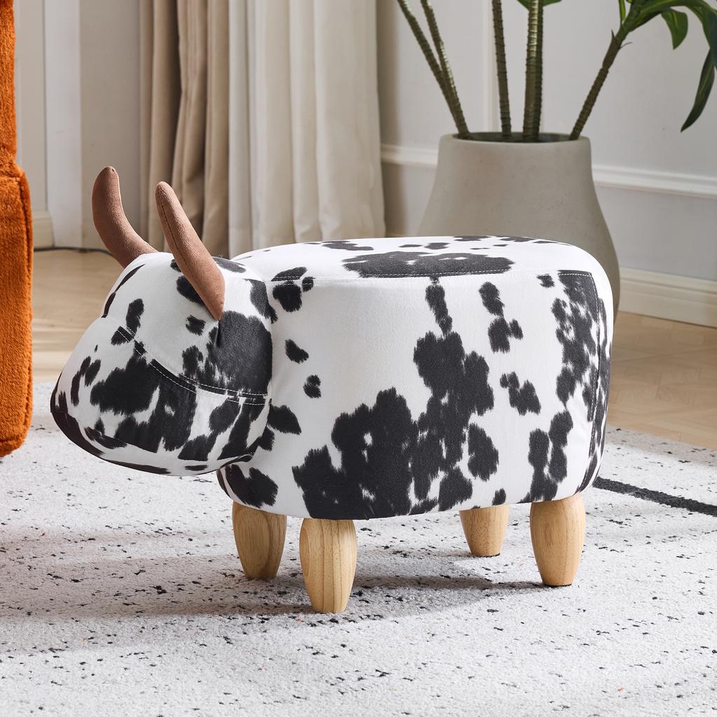 Universal Pet Foot Stool for All Seasons, Also Shoe-Changing Stool, Solid Wood Legs, Suitable for Home Decoration, Black and White