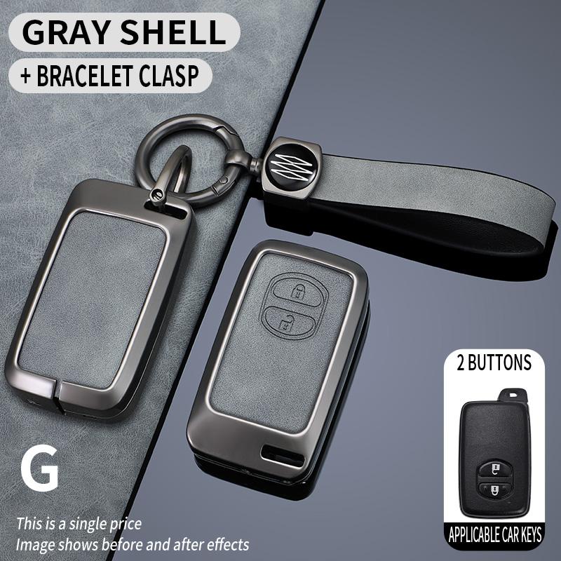 

Чехол для ключей от автомобиля, чехол для Toyota Land Cruiser Prado 150 Camry Prius, держатель для ключей с короной, аксессуары, автомобильный Стайлинг, держатель в виде ракушки серый