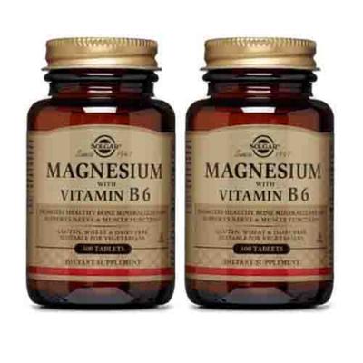 Solgar Hořčík Vitamin B6 Tablety, 100 Tablet, 2