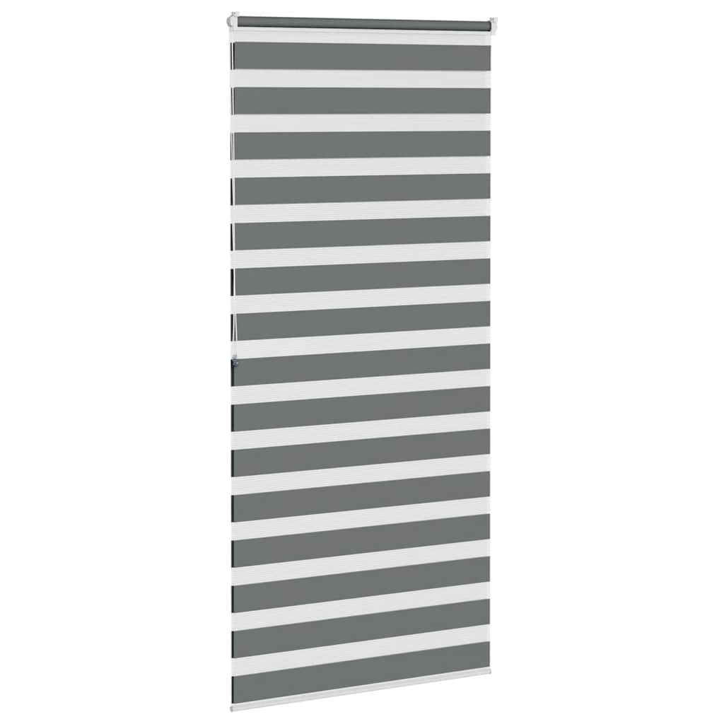 Zebra Roller Blind, Dark Grey, Fabric Width 110.9Cm, Polyester