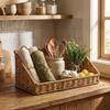 Imitation Rattan Woven Hanging Basket Wall-Mounted Storage Hamper Grocery Basket  Living Room