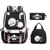 3 Piece School Backpack Set for Students Large Capacity Oxford Cloth Schoolbag with Shoulder Strap and Pencil Case