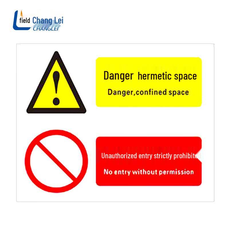 Confined Space Safety Warning Sign 50x70cm