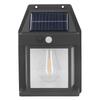 Solar Tungsten Wall Light Outdoor Sensor Interaction Lamp Exterior Lighting Fixtures Wall Mount IP65 Waterproof Black
