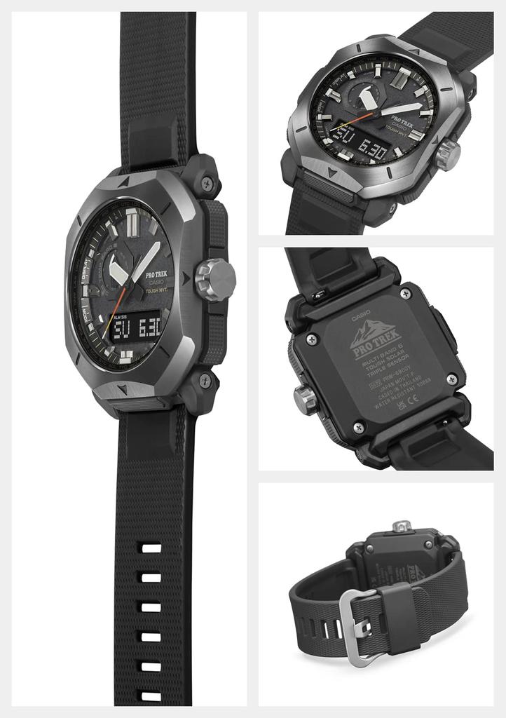 [CASIO] Pro Trek Climber Line Watch, Radio Solar, Uses Biomass Plastic, PRW-6900Y-1JF, Men's, Black