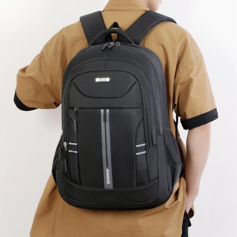 Unisex Large Capacity Backpack, Business Travel Laptop Bag, Multi-Compartment Design, Adjustable Straps, Ideal for Work Leisure