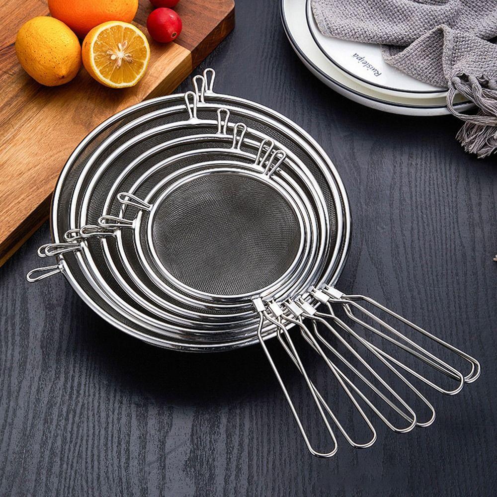 Stainless Steel Flour Filter Screen Soybean Milk Filter Screen Cooking Spoon Double Ear Screen Snack French Fries Kitchen Tools6