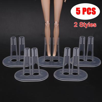 5Pcs Transparent Plastic Doll Stand Display Holder Barbie Accessory Support Leg