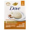 Dove Beauty Bar Soap with Shea Butter & Vanilla, 2-Pack (106g/3.75oz each)