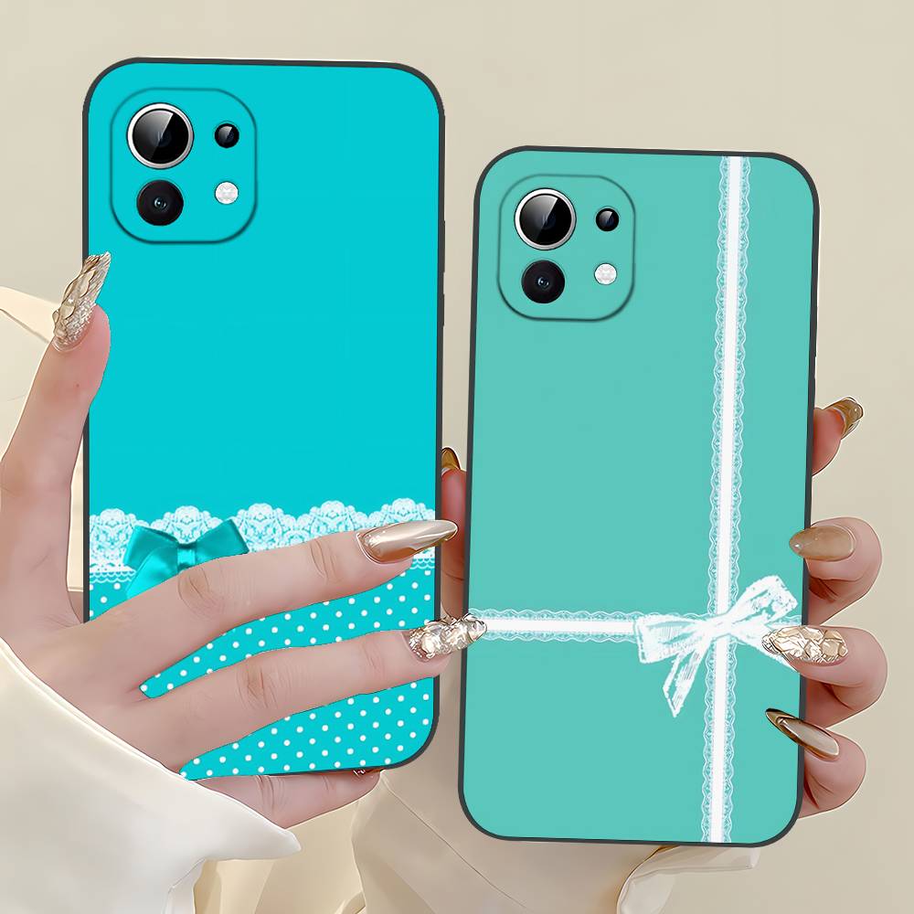 A-tiffanys Blue Phone Case For Xiaomi 11 12 Redmi Note 11 5G 8T 9A 9 10T Note 8 9 12SUltra Shockproof, Slim, Black