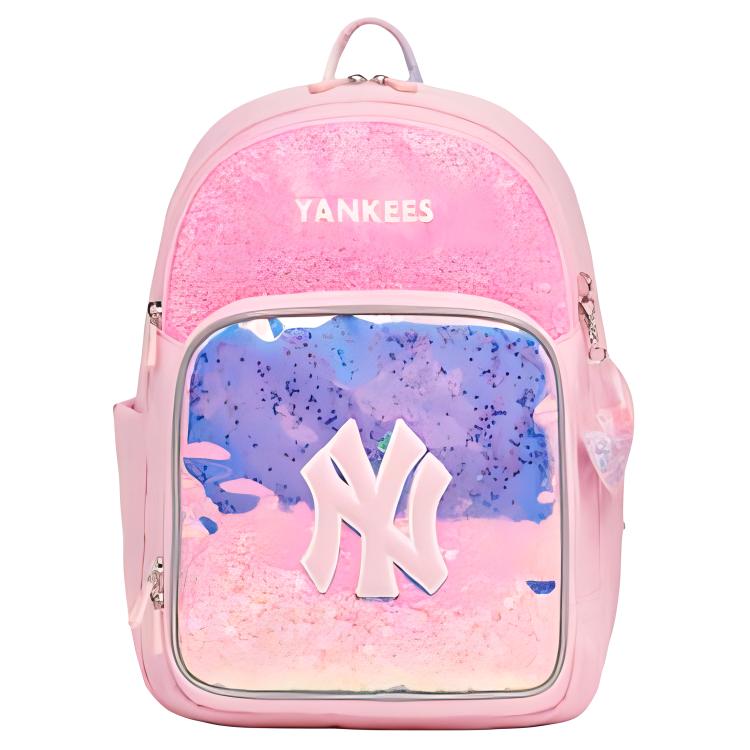 MLB Solid Color Logo Print Large Capacity Zipper Closure Backpack Kids backpack Pink 7FBK0033N50PKL Pink
