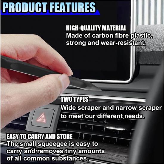 3PCS Plastic Scraper Tool - Multi-Purpose Non-Scratch Scrapers Cleaning Tool for Tight Spaces - Pen-Shaped Label Sticker Remover Scraper for Car