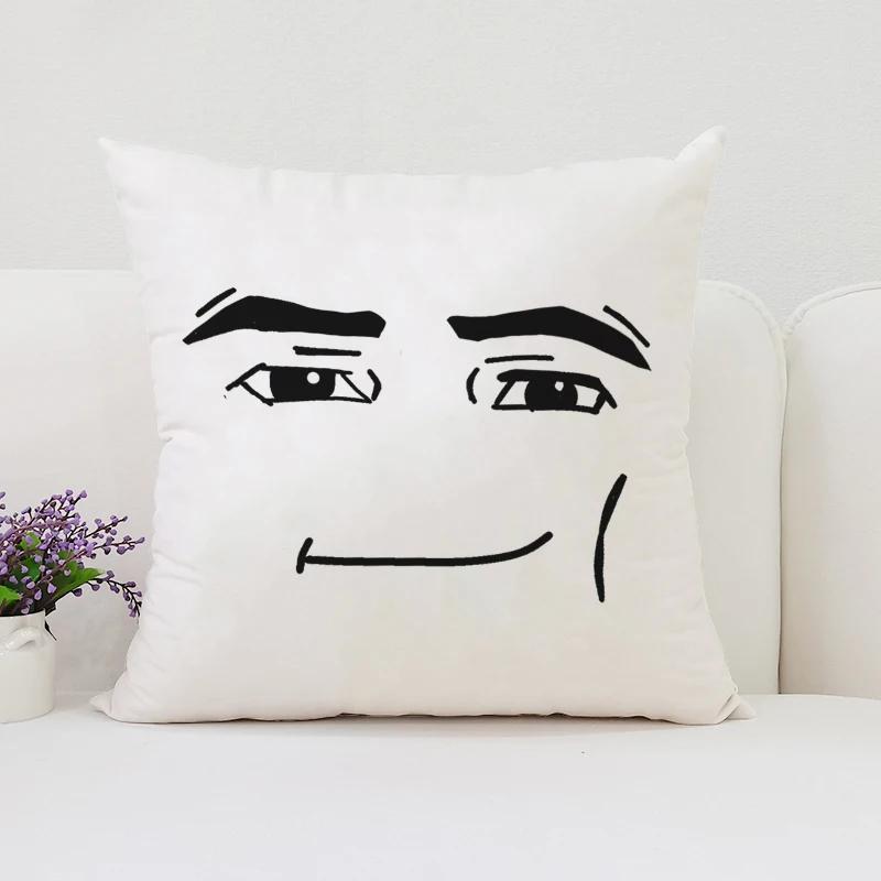 40x40cmPillow Case Man Face Double-sided Printed Short Plush Sofa Cushion Cover Chair Waist Support Bed Sleeping Pillow50x50cm