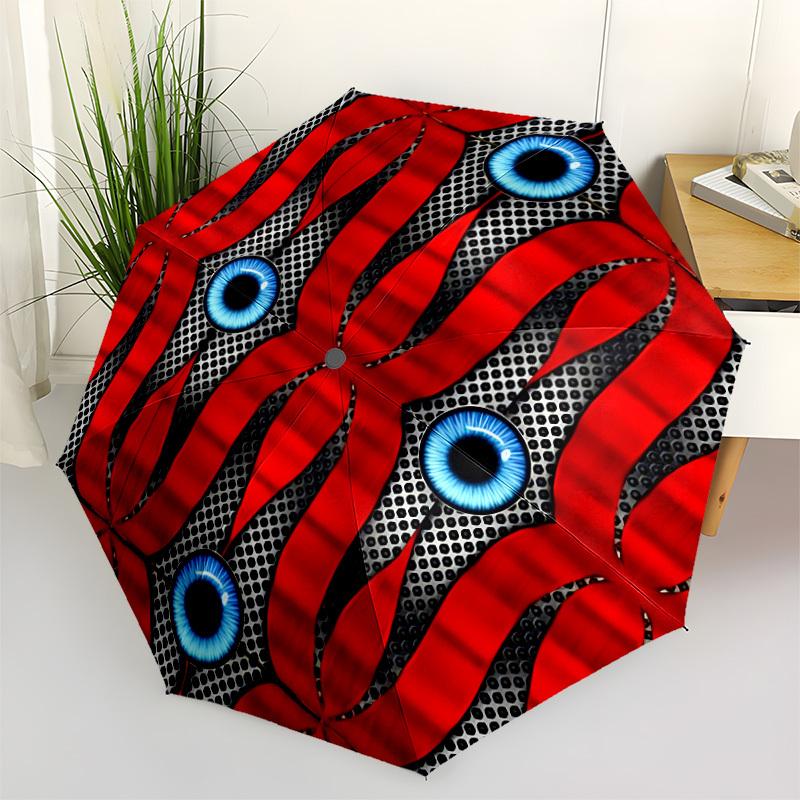 

1pc Eyes Pattern Automatic Opening/Closing Umbrella with Operation & Windproof Canopy - Folding Design, Holiday Gift yy260225172