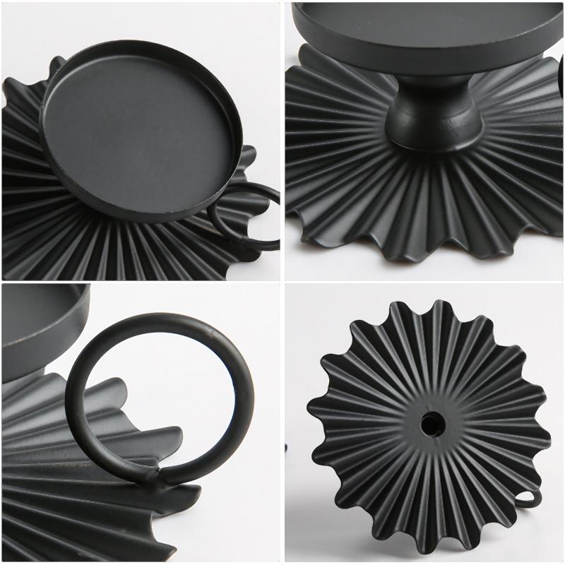 Retro Metal Candlestick European Style Wrought Iron Taper Candle Holder Stand With Handle For Desktop Decor