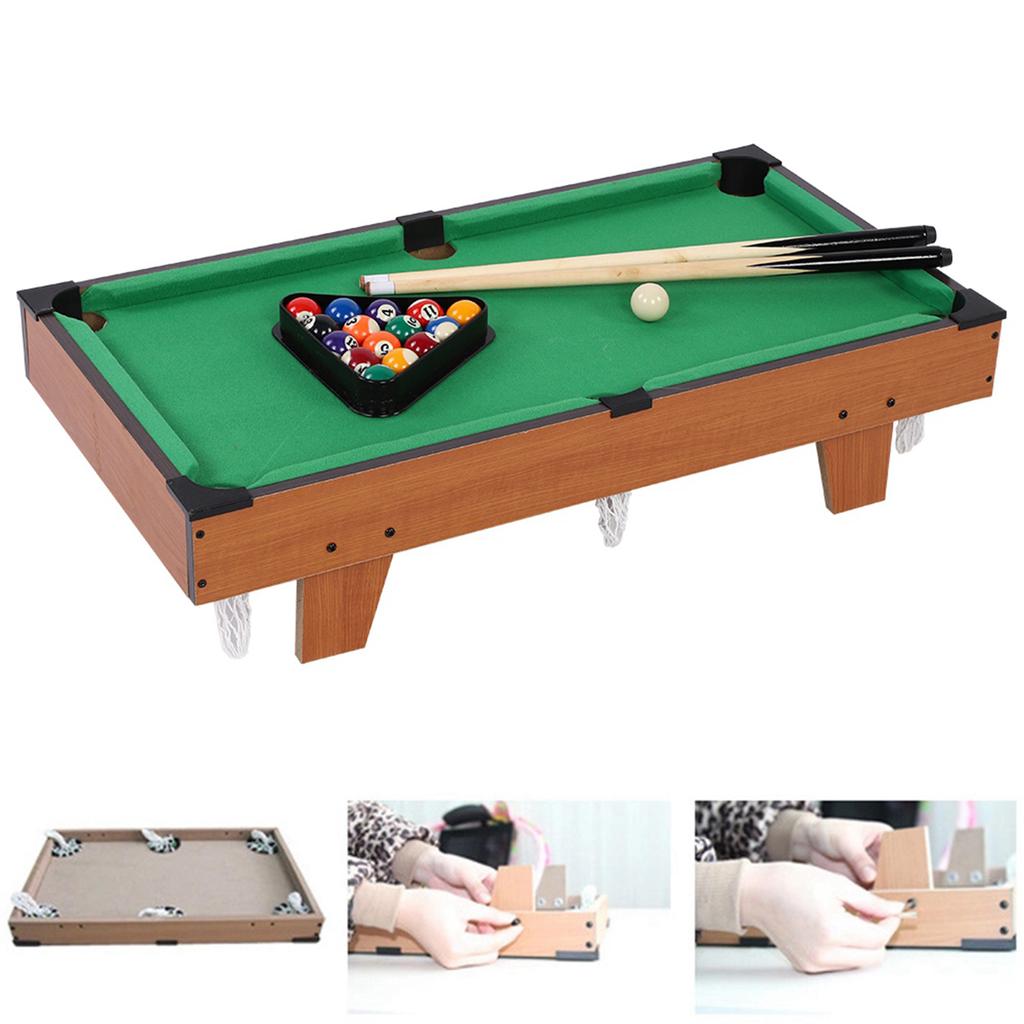 Mini Pool Table Children Kids Snooker Billiards Set Cues Balls for Indoor Sports