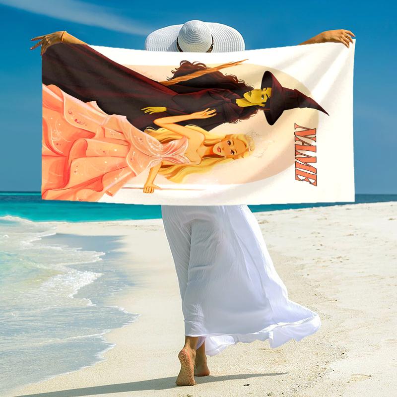 Personalized Princess Pink Gown Beach Towel Microfiber Beach Towel Thin Absorbent for Beach Swimming Yoga Bath Sports. 0910265