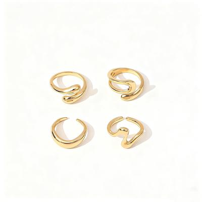 Geometric Lady Fashion Party Daily Wear Suit Exquisite Rings Set 4Pcs Accessories