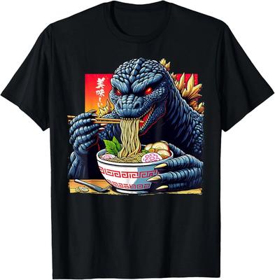 Divertente Kaiju Mangia Ramen Mostro Giapponese Amante del Compleanno Maglietta