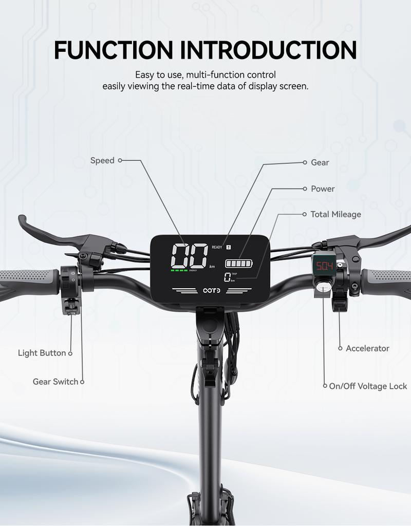 Elektrická koloběžka skládací OOTD T10 900W motor maximální rychlost 50 km/h e-koloběžka pro dospělé 48V 13.5AH maximální dojezd 50 km nosnost 120 kg