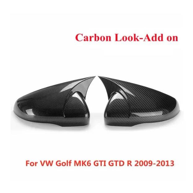 2x Carbon Look Side Wing Mirror Cover For VW For Volkswagen Golf 6 MK6 GTI GTD 2009-2013 Side Rear View Mirror Cap Cover bbd