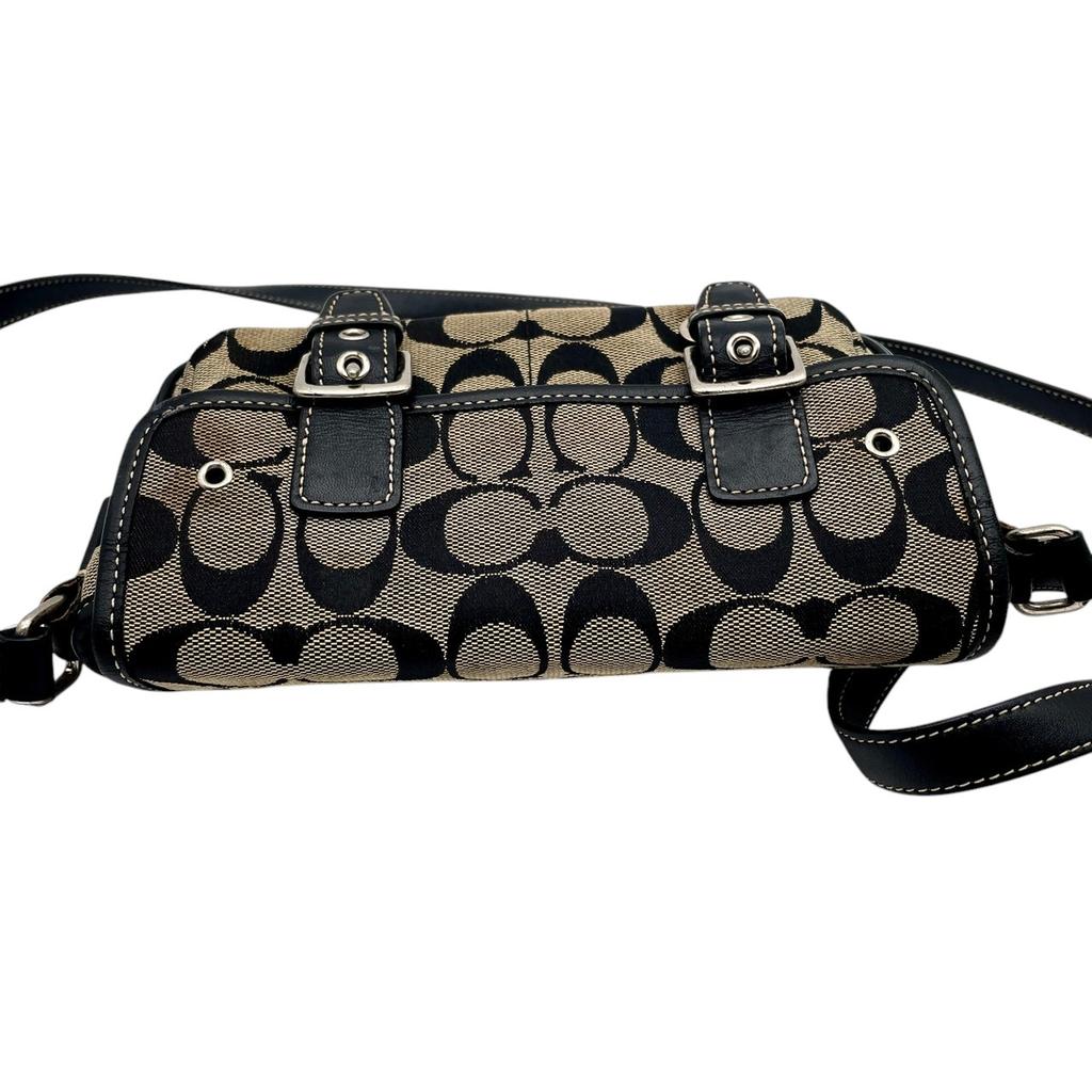 Used COACH Shoulder Bag / Crossbody BagShoulder Bag Black/gray Canvas/leather Women