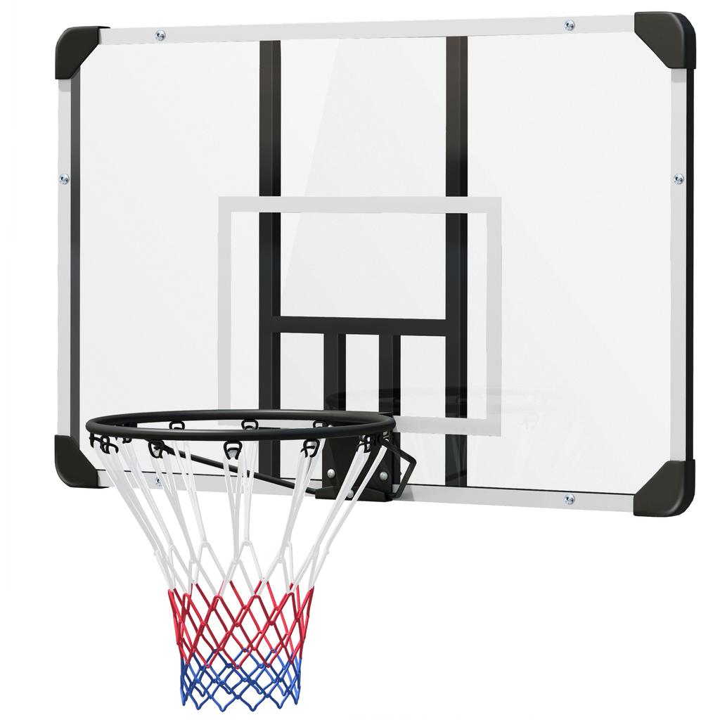 Basketballkorb, Bruchfeste Rückwand, Höhenverstellbar, Indoor & Outdoor, Stahlrahmen, Schwarz